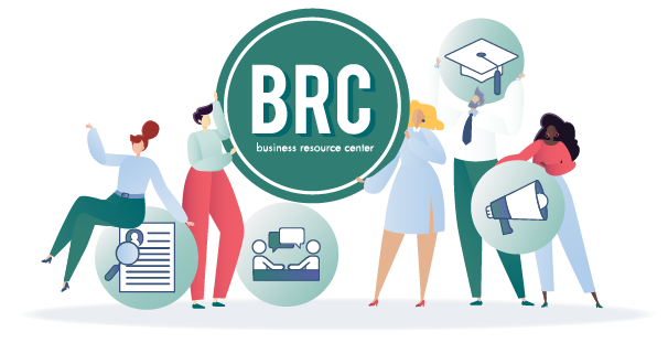 BRC logo with people holding onto logo